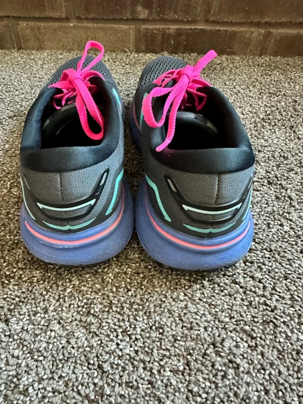 Brooks Ghost 15 Women's Running Shoes Gray Hot Pink Teal Size 8.5